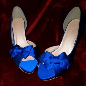 Blue Satin Heels